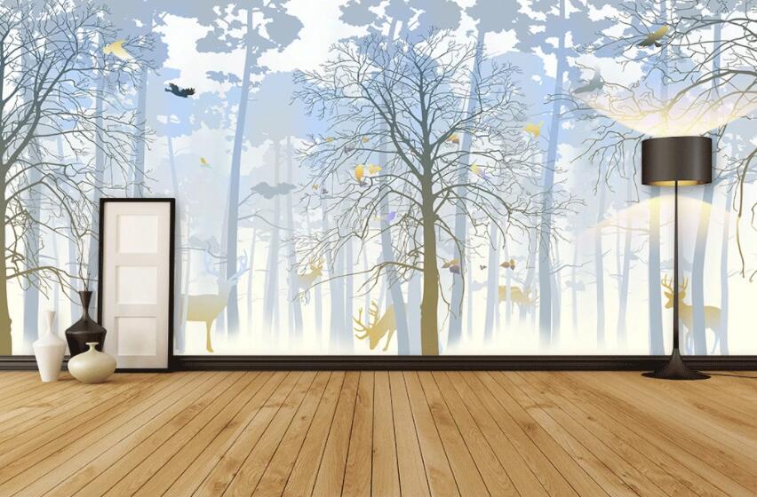 3D Forest Fog 596 Wall Murals Wallpaper AJ Wallpaper 2