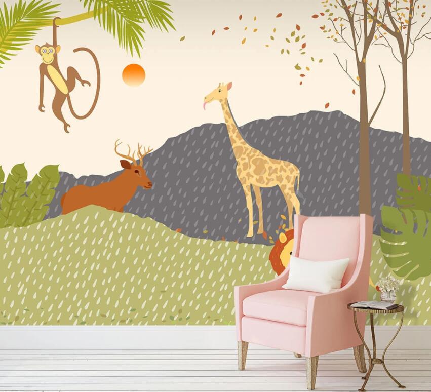 3D Cute Animal 591 Wall Murals Wallpaper AJ Wallpaper 2