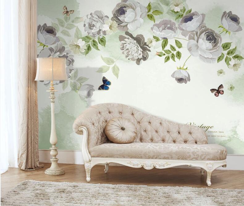 3D Green Leaf Flower 589 Wall Murals Wallpaper AJ Wallpaper 2