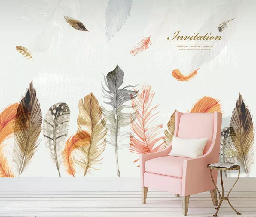 3D Colored Feather 588 Wall Murals Wallpaper AJ Wallpaper 2
