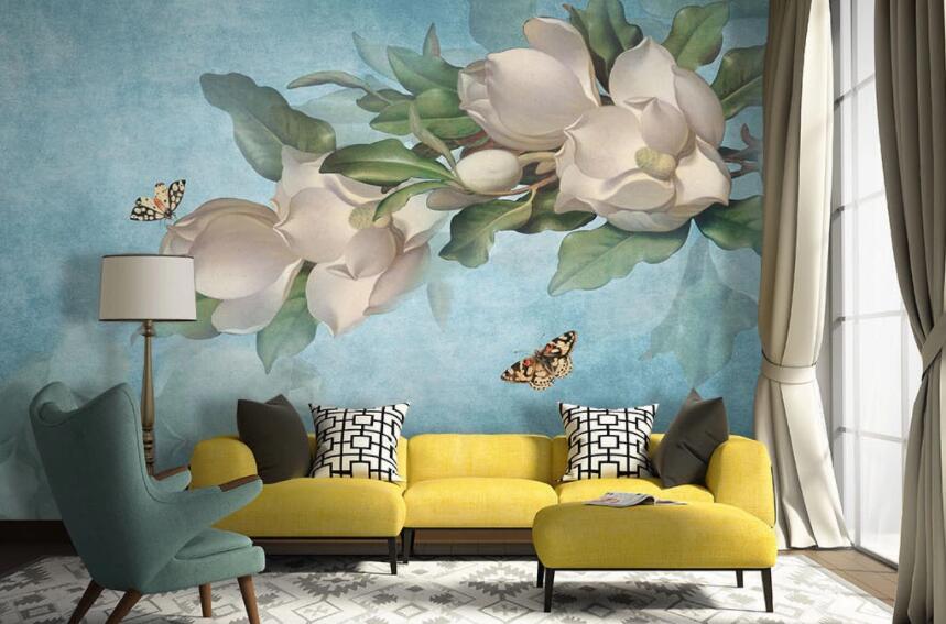 3D White Flowers 576 Wall Murals Wallpaper AJ Wallpaper 2