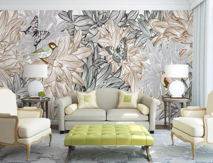 3D Black Leaves 583 Wall Murals Wallpaper AJ Wallpaper 2
