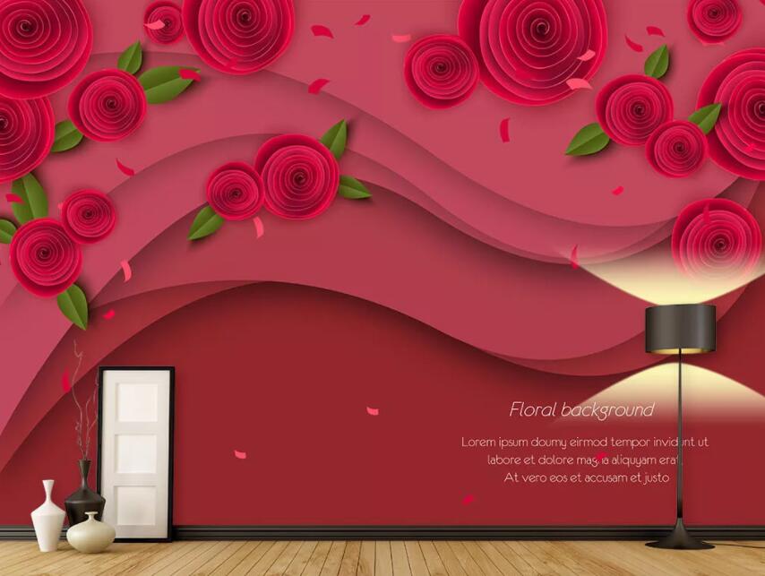 3D Red Rose 570 Wall Murals Wallpaper AJ Wallpaper 2