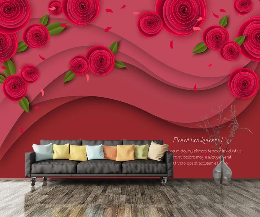 3D Red Rose 570 Wall Murals Wallpaper AJ Wallpaper 2