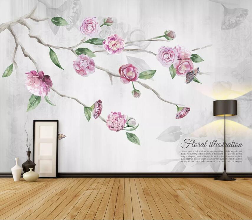 3D Pink Flowers 549 Wall Murals Wallpaper AJ Wallpaper 2