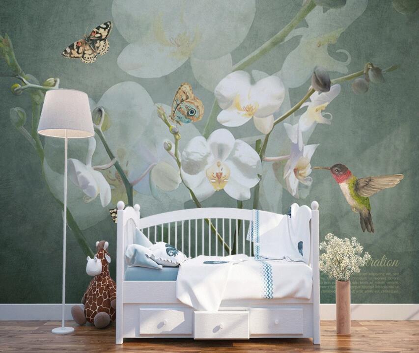3D Flower Butterfly 523 Wall Murals Wallpaper AJ Wallpaper 2