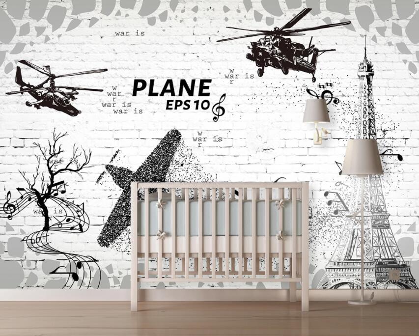 3D Aircraft City 476 Wall Murals Wallpaper AJ Wallpaper 2