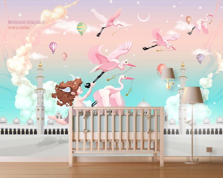 3D Pink Bird 472 Wall Murals Wallpaper AJ Wallpaper 2
