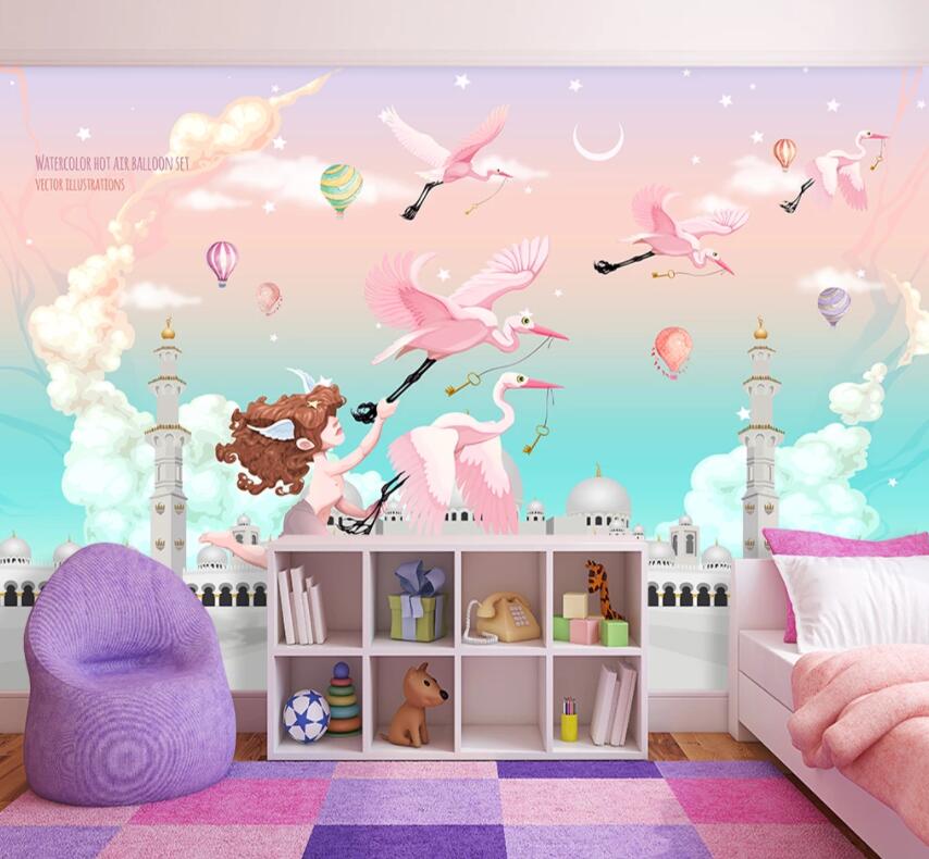 3D Pink Bird 472 Wall Murals Wallpaper AJ Wallpaper 2