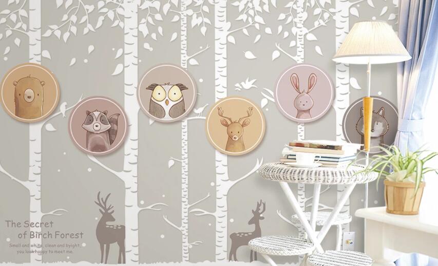 3D Forest Animals 458 Wall Murals Wallpaper AJ Wallpaper 2
