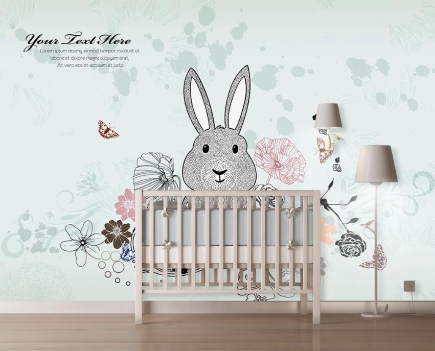 3D Little Grey Rabbit 471 Wall Murals Wallpaper AJ Wallpaper 2