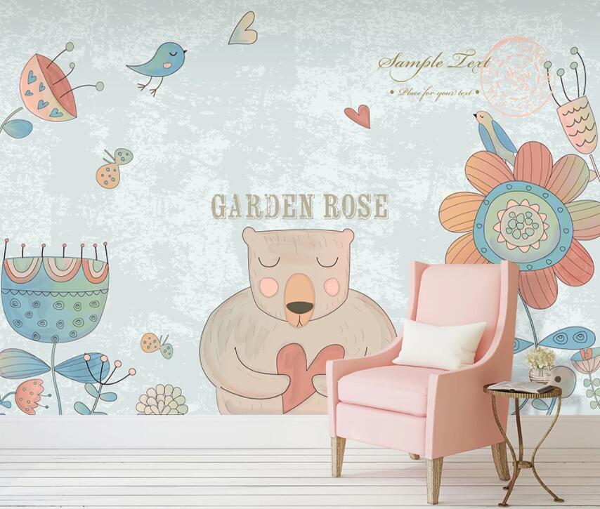 3D Cute Bear 467 Wall Murals Wallpaper AJ Wallpaper 2