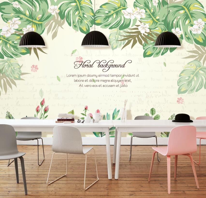 3D Green Leaf 443 Wall Murals Wallpaper AJ Wallpaper 2