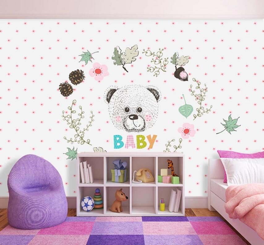 3D Cute Bear 466 Wall Murals Wallpaper AJ Wallpaper 2