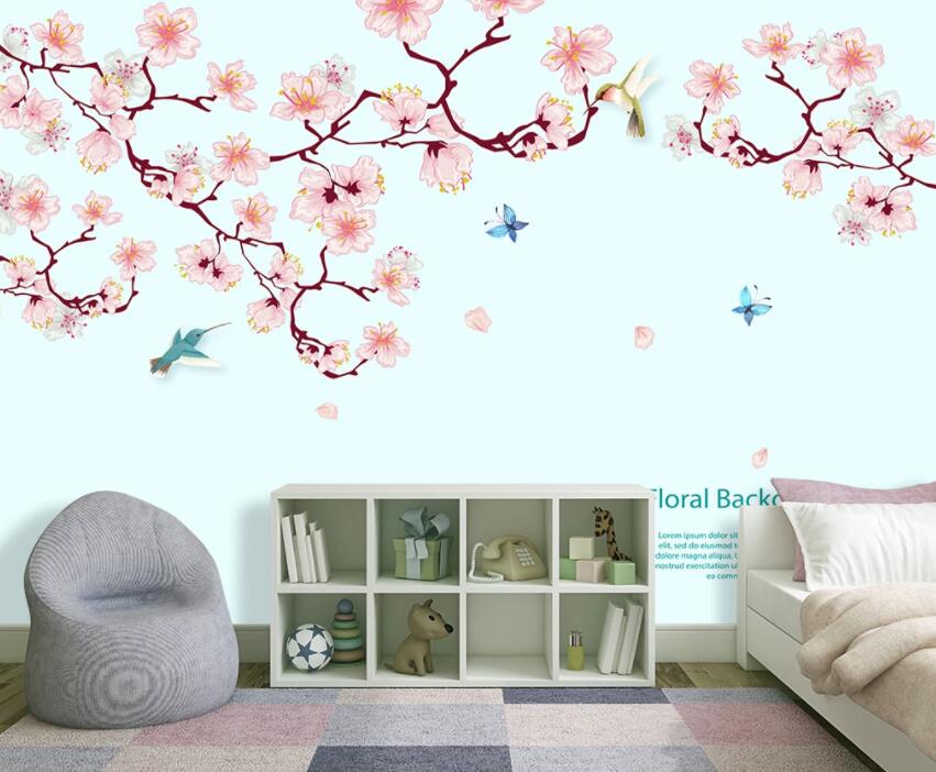 3D Flower Bird 461 Wall Murals Wallpaper AJ Wallpaper 2