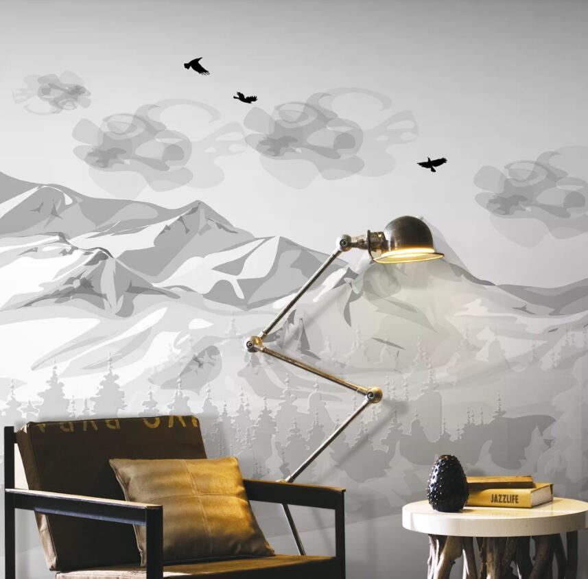 3D Snow Mountain 457 Wall Murals Wallpaper AJ Wallpaper 2