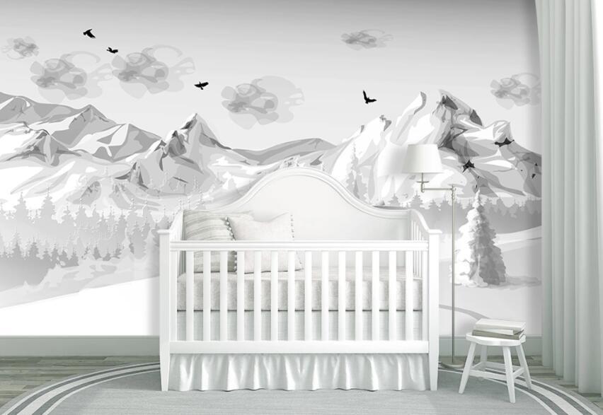 3D Snow Mountain 457 Wall Murals Wallpaper AJ Wallpaper 2