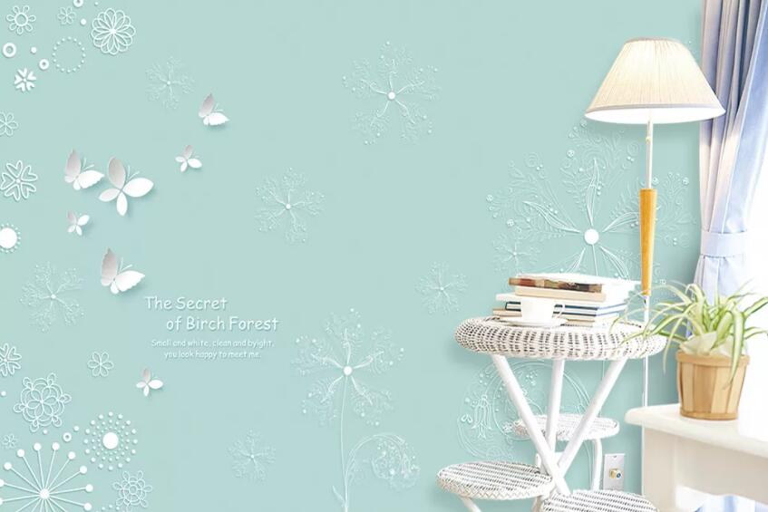 3D White Butterfly 459 Wall Murals Wallpaper AJ Wallpaper 2