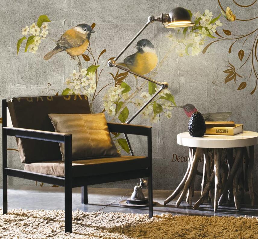 3D Birds And Flowers 432 Wall Murals Wallpaper AJ Wallpaper 2