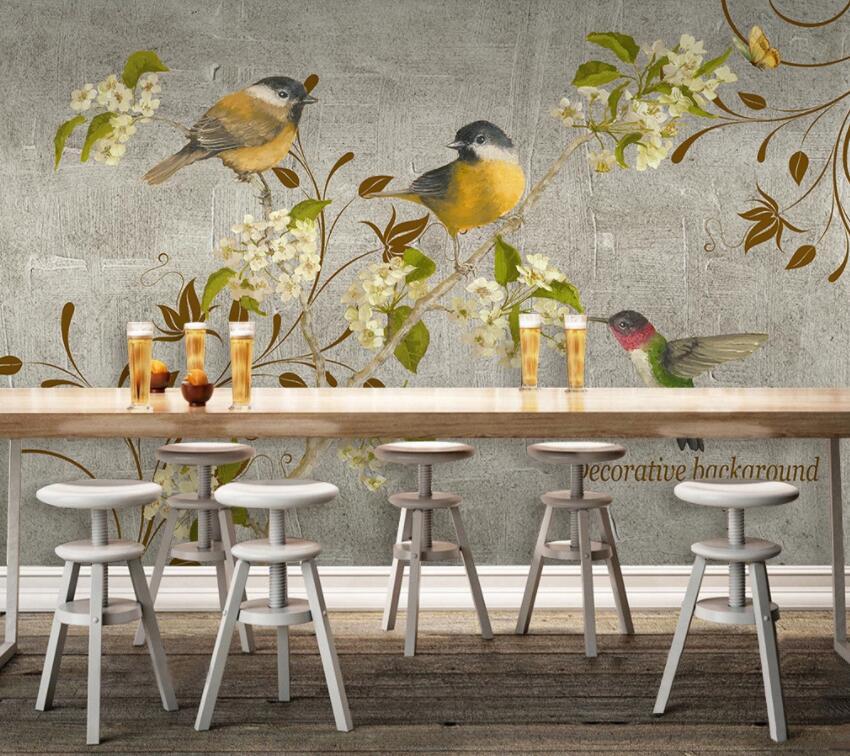 3D Birds And Flowers 432 Wall Murals Wallpaper AJ Wallpaper 2