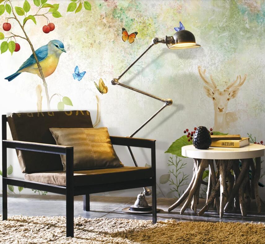 3D Birds And Flowers 430 Wall Murals Wallpaper AJ Wallpaper 2