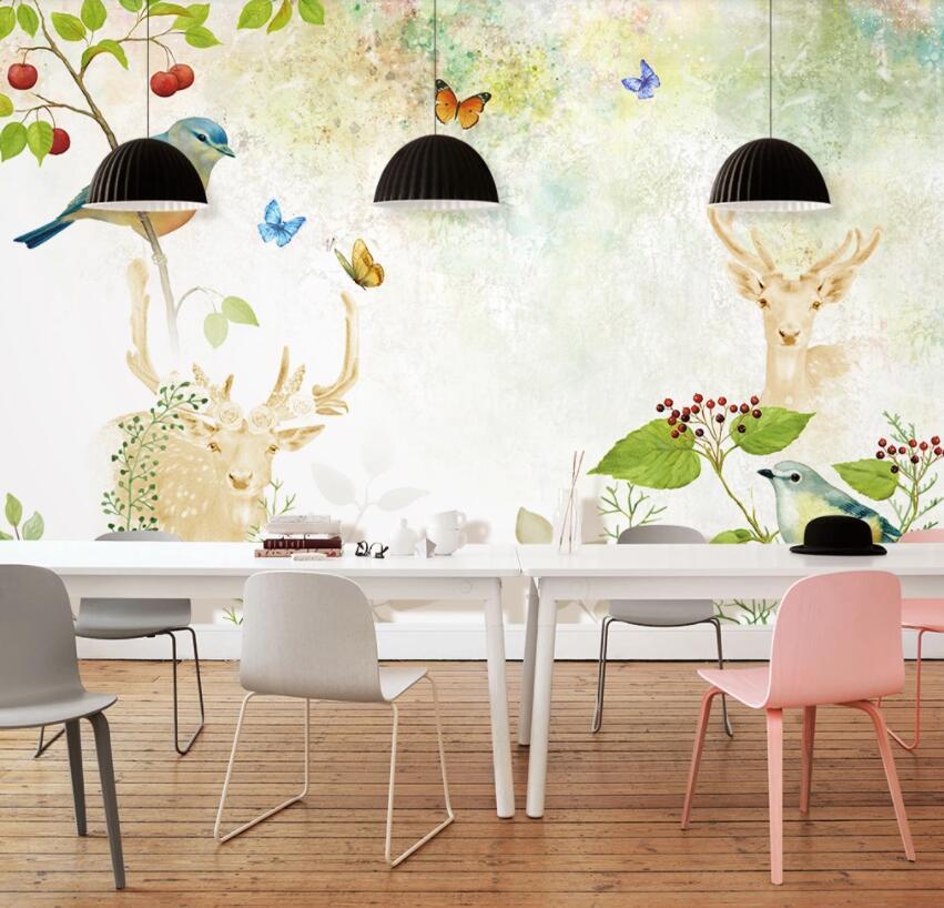3D Birds And Flowers 430 Wall Murals Wallpaper AJ Wallpaper 2