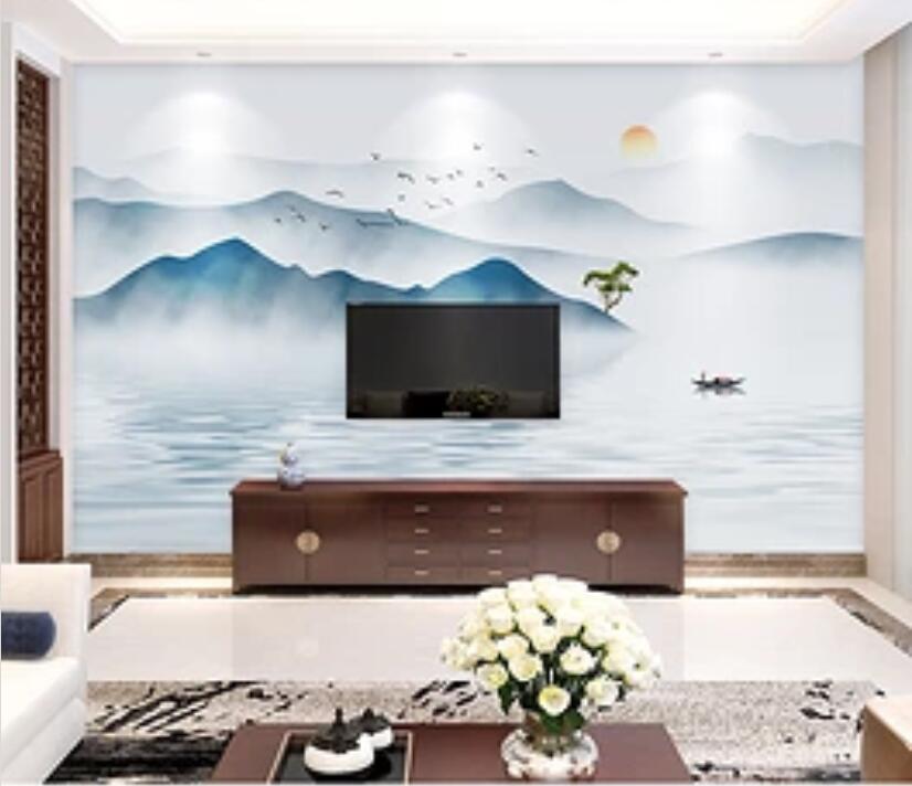 3D Mountain River WC60 Wall Murals Wallpaper AJ Wallpaper 2