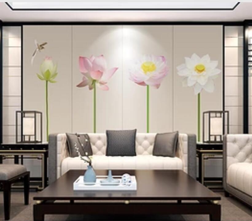 3D Colorful Lotus WC10 Wall Murals Wallpaper AJ Wallpaper 2