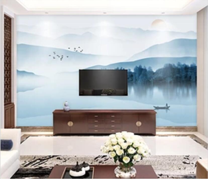 3D Mountain River 617 Wall Murals Wallpaper AJ Wallpaper 2