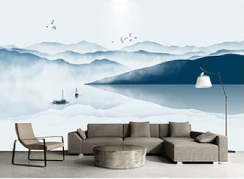 3D Mountain River 561 Wall Murals Wallpaper AJ Wallpaper 2