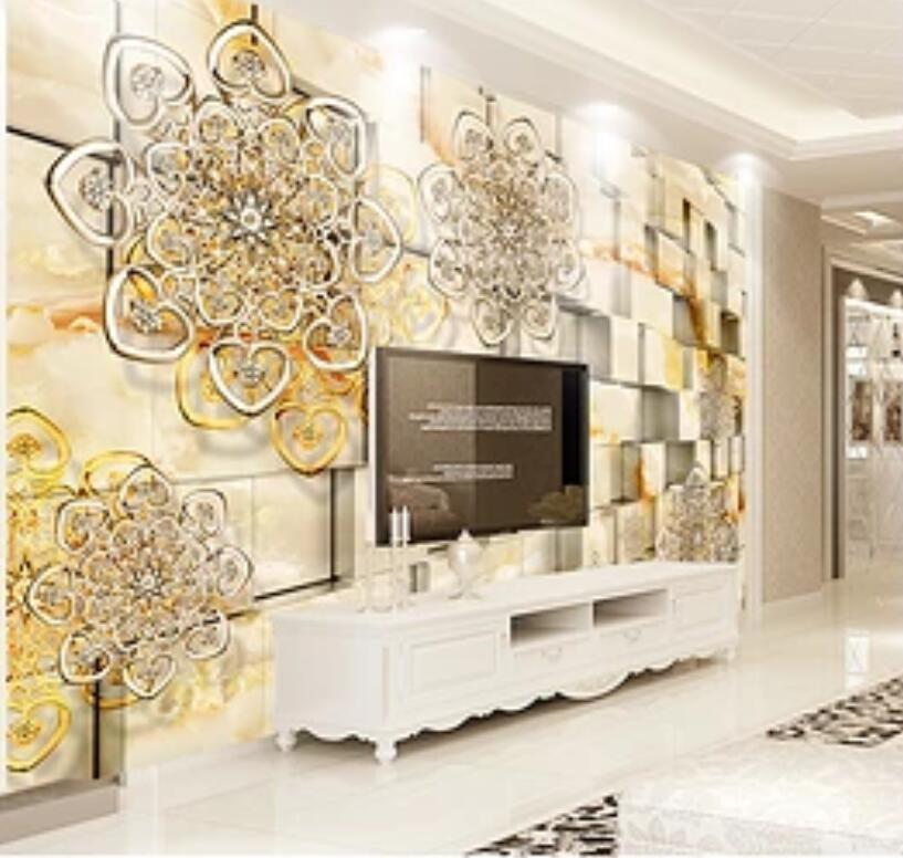 3D Diamond Flower 201 Wall Murals Wallpaper AJ Wallpaper 2