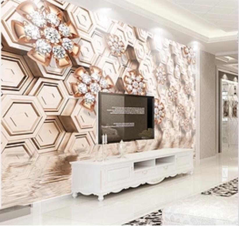 3D Diamond Flower 200 Wall Murals Wallpaper AJ Wallpaper 2