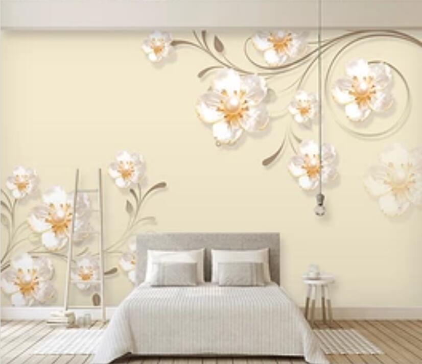 3D Golden Flowers 184 Wall Murals Wallpaper AJ Wallpaper 2