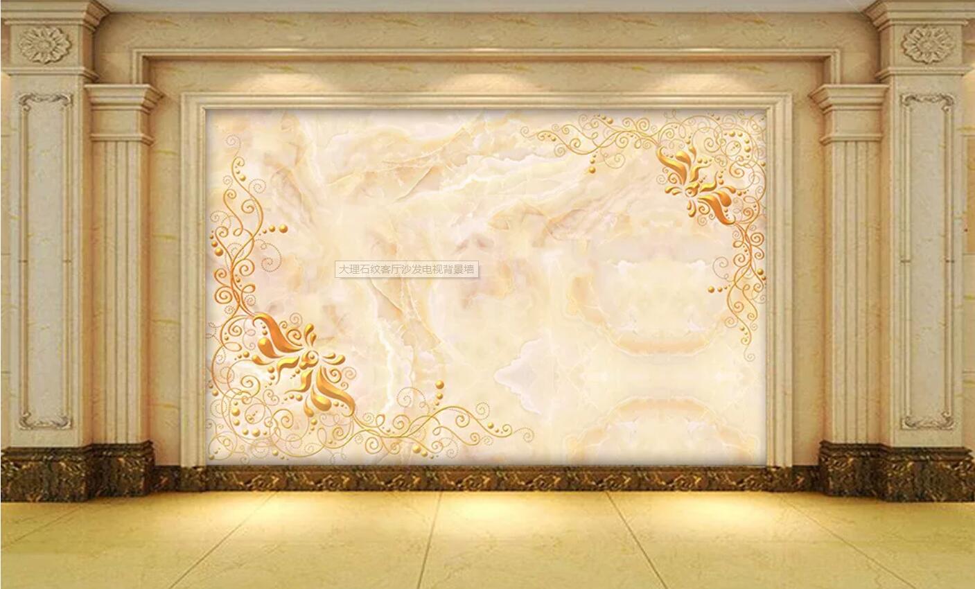 3D Golden Pattern WG93 Wall Murals Wallpaper AJ Wallpaper 2