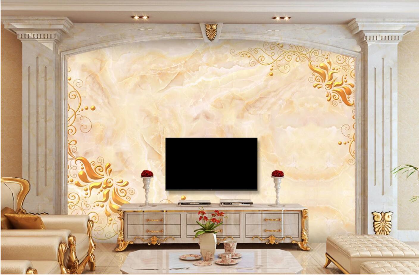 3D Golden Pattern WG93 Wall Murals Wallpaper AJ Wallpaper 2
