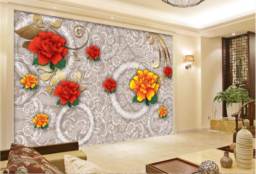 3D Flowers 915 Wall Murals Wallpaper AJ Wallpaper 2