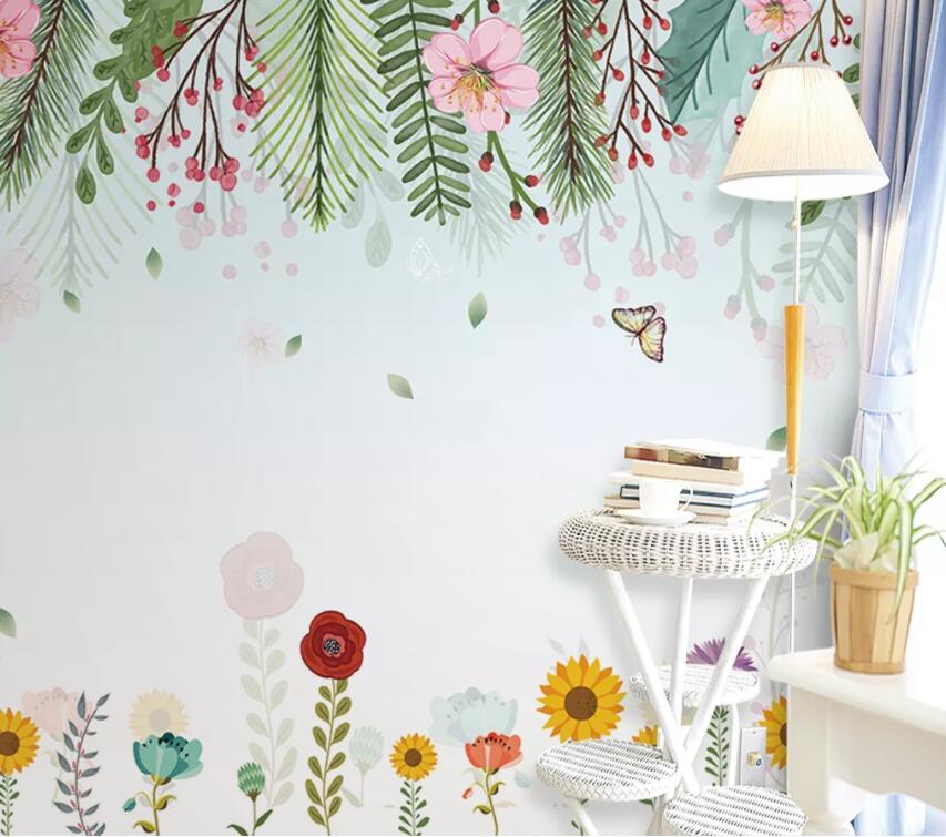 3D Butterfly Flower 423 Wall Murals Wallpaper AJ Wallpaper 2