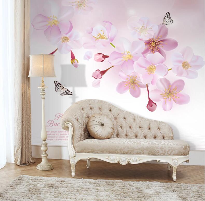 3D Pink Flowers 416 Wall Murals Wallpaper AJ Wallpaper 2