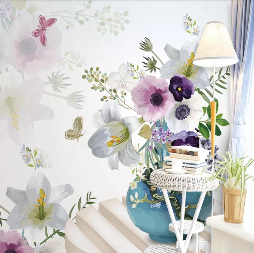 3D Colored Flowers 418 Wall Murals Wallpaper AJ Wallpaper 2