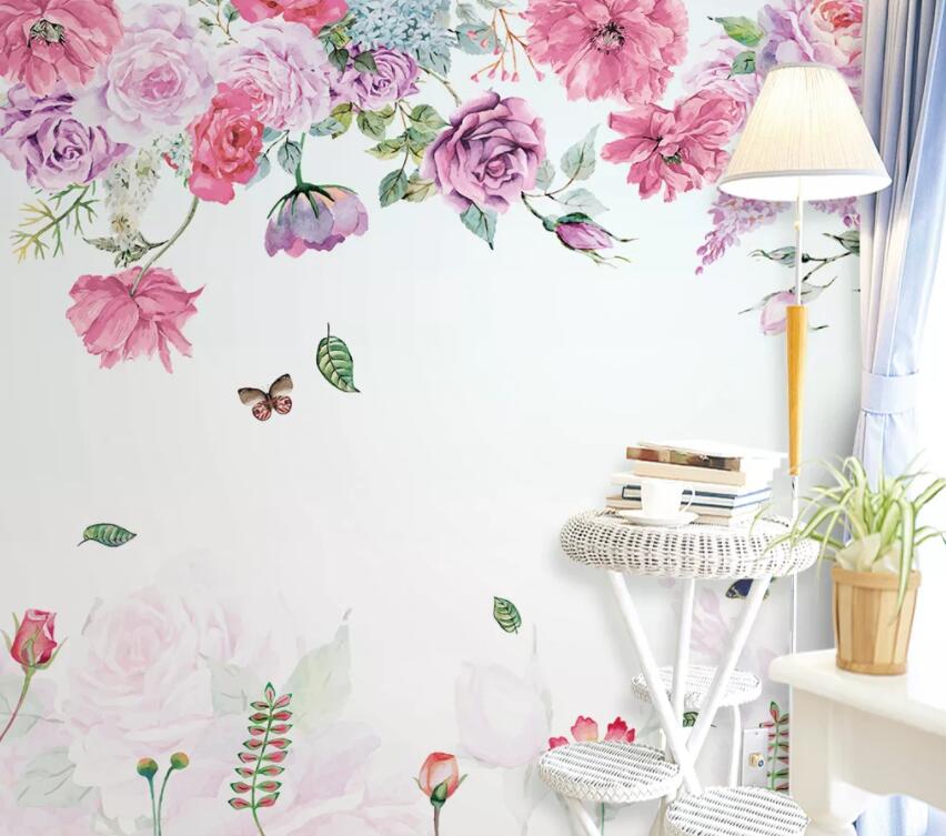 3D Pink Flowers 417 Wall Murals Wallpaper AJ Wallpaper 2