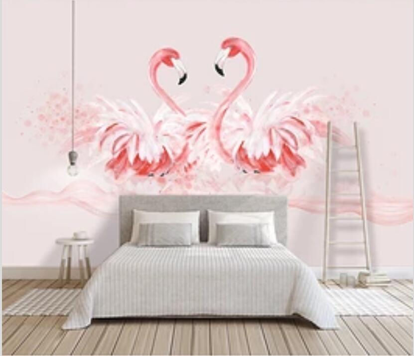 3D Staring Flamingo WG1281 Wall Murals