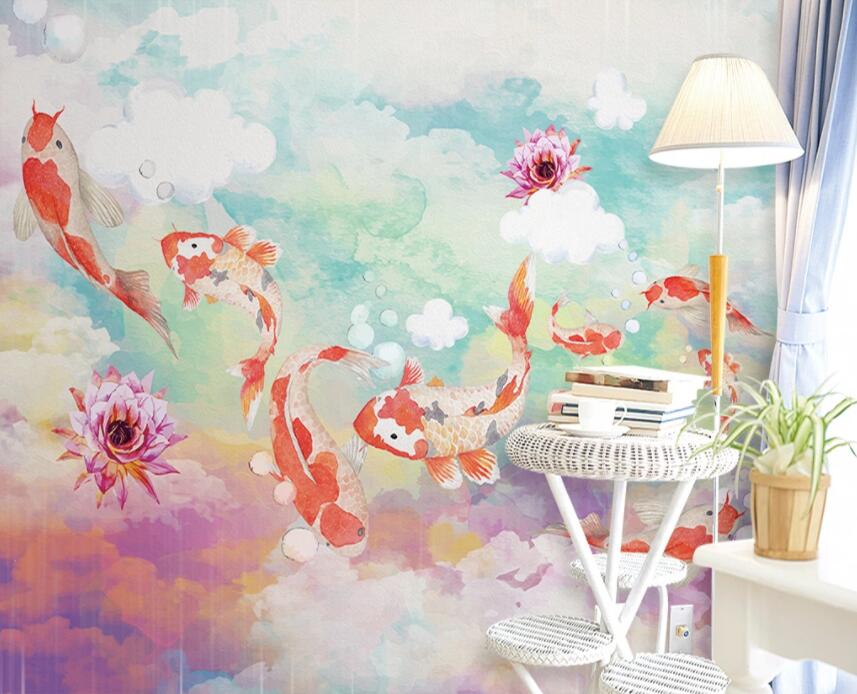 3D Goldfish 415 Wall Murals Wallpaper AJ Wallpaper 2
