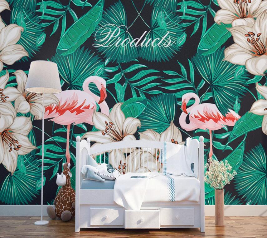 3D Pink Flamingo 414 Wall Murals Wallpaper AJ Wallpaper 2