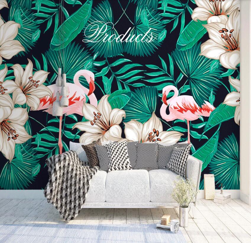 3D Pink Flamingo 414 Wall Murals Wallpaper AJ Wallpaper 2
