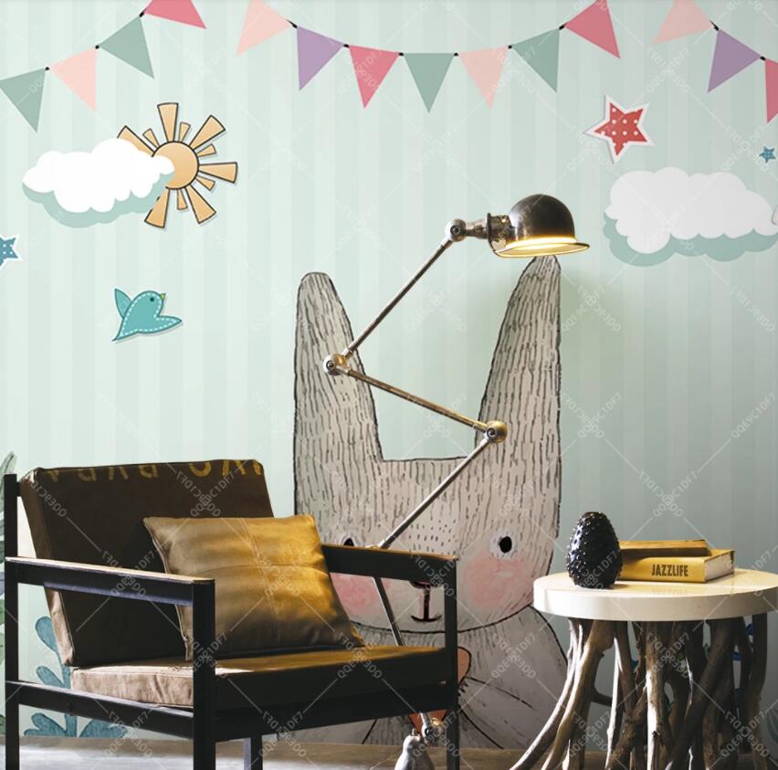 3D Cute Rabbit 411 Wall Murals Wallpaper AJ Wallpaper 2