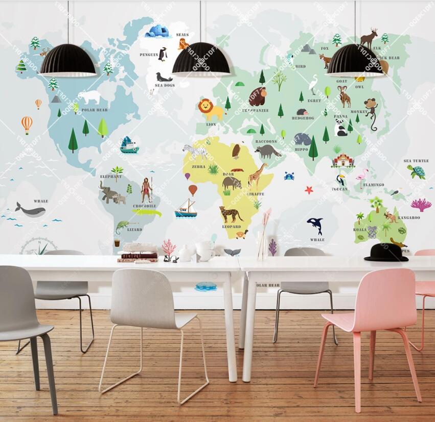 3D Animal Map 389 Wall Murals Wallpaper AJ Wallpaper 2