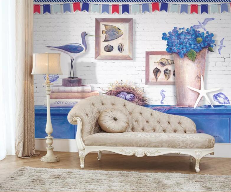 3D Fish Bird 356 Wall Murals Wallpaper AJ Wallpaper 2