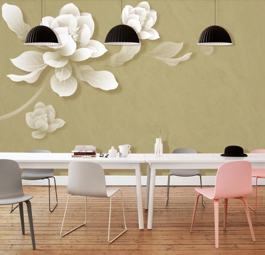 3D White Petals 353 Wall Murals Wallpaper AJ Wallpaper 2