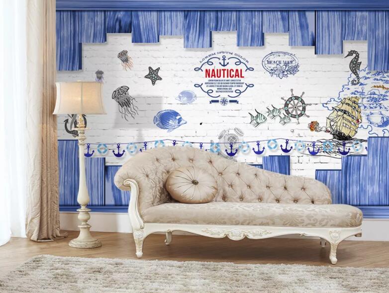 3D Sea Boat 344 Wall Murals Wallpaper AJ Wallpaper 2