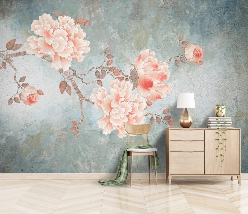 3D Pink Flowers WC36 Wall Murals Wallpaper AJ Wallpaper 2